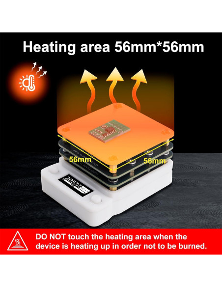 Placa Calentadora de Soldadura 65W Treedix 56x56mm LED Placa Calentadora de Soldadura 65W Treedix 56x56mm LED