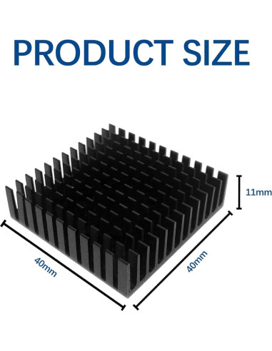 Kit de Disipadores de Calor Gokano 4 Piezas 40x40mm Aluminio Negro