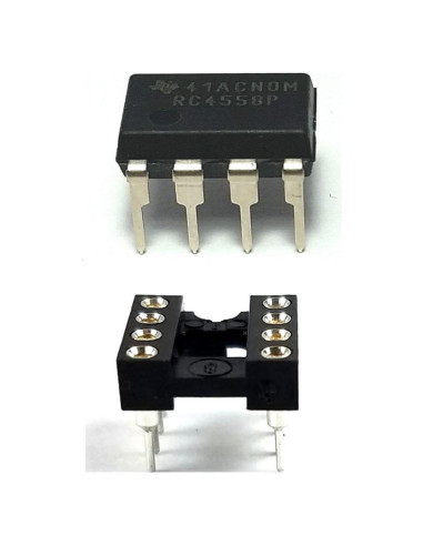 Amplificador Operacional Doble RC4558P TI 8 Pines - Paquete de 5