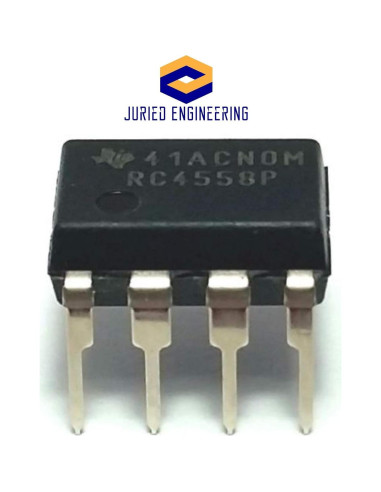 Amplificador Operacional Doble RC4558P TI 8 Pines - Paquete de 5