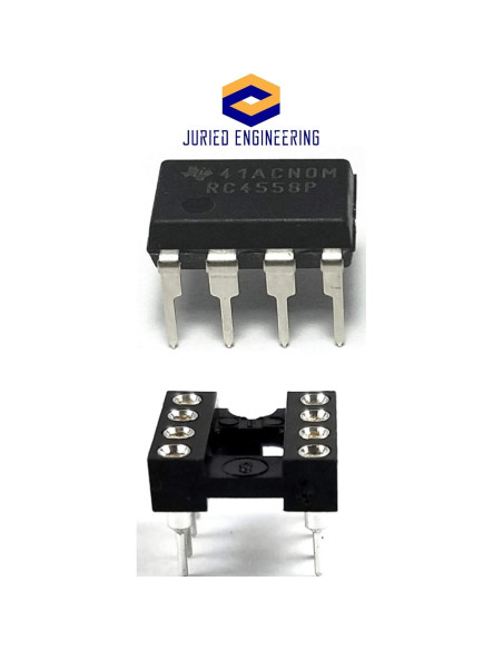Amplificador Operacional Doble RC4558P TI 8 Pines - Paquete de 5 Amplificador Operacional Doble RC4558P TI 8 Pines - Paquete de 5