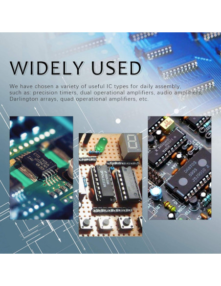 Kit de Chips de Circuito Integrado Swpeet 169Pcs LM324 LM358 Kit de Chips de Circuito Integrado Swpeet 169Pcs LM324 LM358