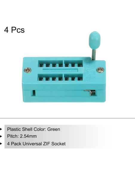 Zócalo de Prueba ZIF IC Universal PATIKIL 14 Pines 2.54mm - Paquete de 4 Zócalo de Prueba ZIF IC Universal PATIKIL 14 Pines 2.54mm - Paquete de 4