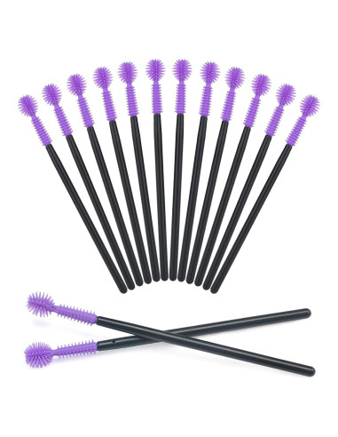 G2PLUS 100 Pcs Cepillos de Pestañas Silicona Morados