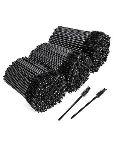 BTYMS 500 Varitas Desechables Cepillos de Pestañas - Negro