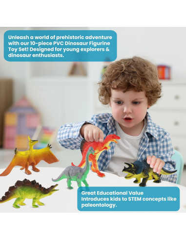 Set de Juguetes de Dinosaurios Zippytots 10 PCS Realistas