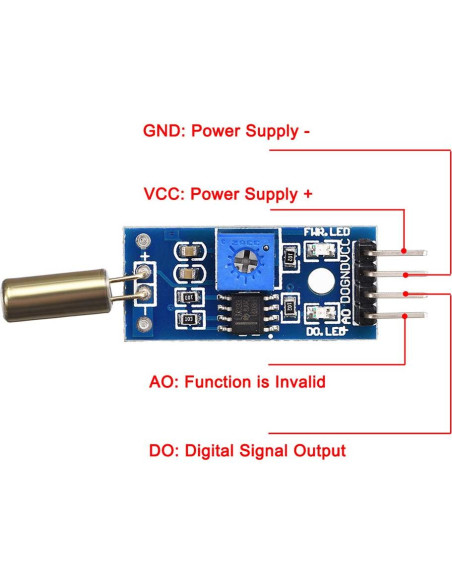 Módulo Sensor de Ángulo uxcell SW-520D 5pcs 3.3-5V Módulo Sensor de Ángulo uxcell SW-520D 5pcs 3.3-5V