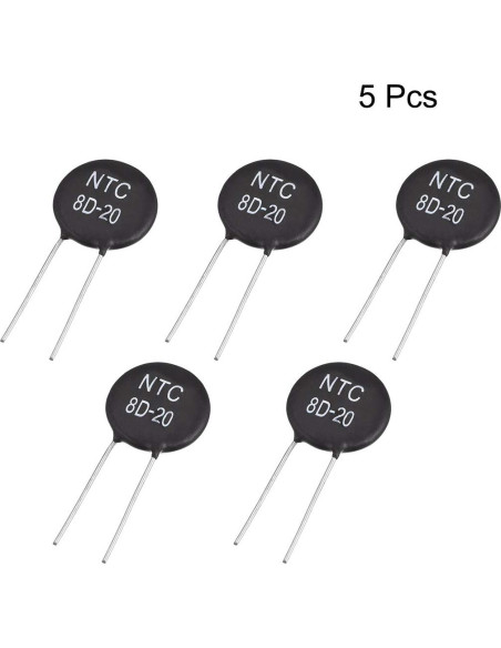 Termistores NTC uxcell 8 Ohm 6A Paquete de 5 para Control de Corriente Termistores NTC uxcell 8 Ohm 6A Paquete de 5 para Control de Corriente