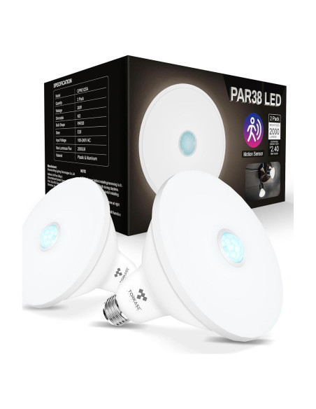 Bombillas LED Torkase PAR38 con Sensor de Movimiento 20W 2000LM Bombillas LED Torkase PAR38 con Sensor de Movimiento 20W 2000LM