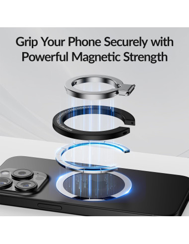 SoPii Soporte Magnético para Teléfono Ajustable Negro
