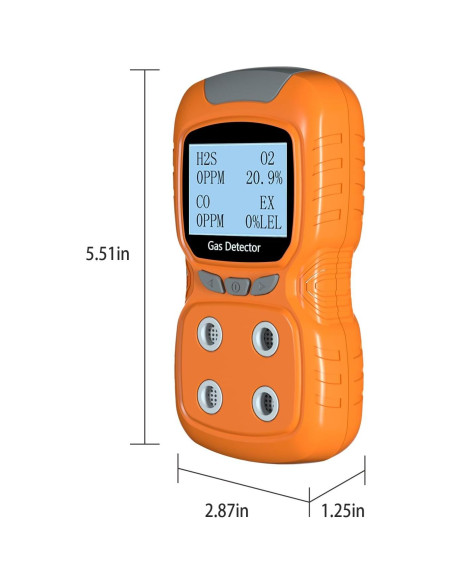 Detector de Gas Portátil HAOKESITE HLT840 4 Gases Alarma Voz Detector de Gas Portátil HAOKESITE HLT840 4 Gases Alarma Voz