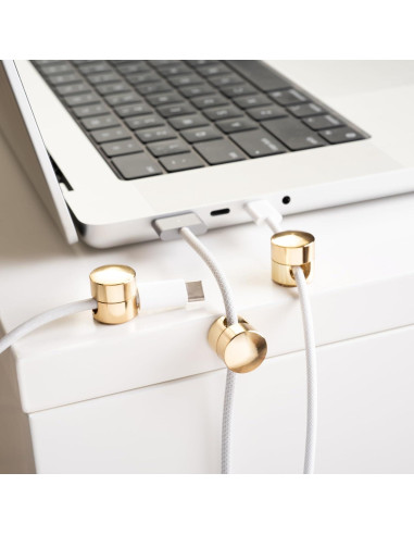 Anclajes de Cable ICONIT Dorado | Organizador de Cargadores