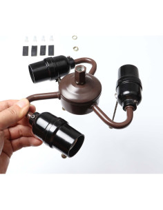Agrupación de Portalámparas Bieye SC02 E26 3-Luz Marrón 2