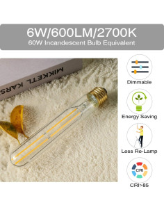 Bombilla LED E26 Regulable 6W 2700K 600lm 6-Pack 2