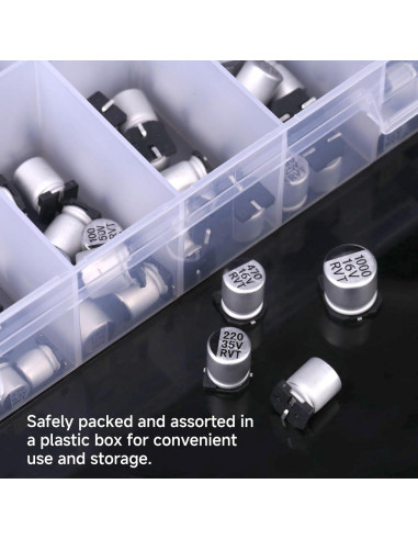 Kit de Capacitores Electrolíticos Kodrily 400pcs 1uF-1000uF