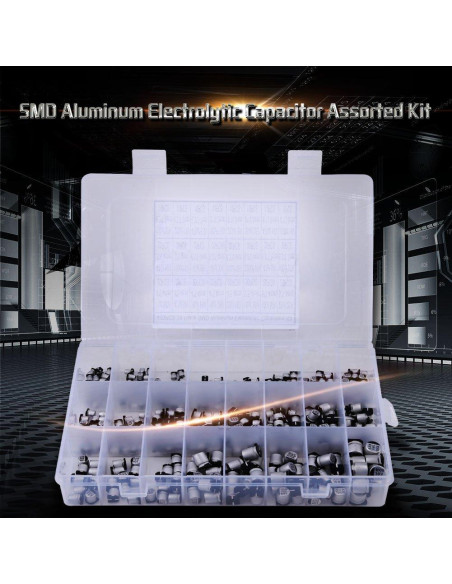 Kit de Capacitores Electrolíticos Kodrily 400pcs 1uF-1000uF Kit de Capacitores Electrolíticos Kodrily 400pcs 1uF-1000uF
