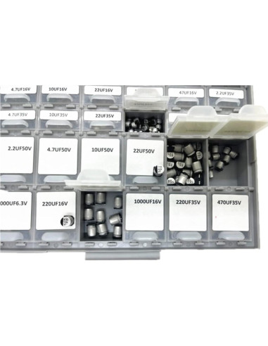 Kit de Capacitores Electrolíticos SMD AideTek 410pcs 4.7uF-1000uF