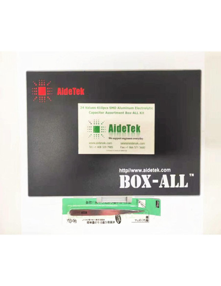 Kit de Capacitores Electrolíticos SMD AideTek 410pcs 4.7uF-1000uF Kit de Capacitores Electrolíticos SMD AideTek 410pcs 4.7uF-1000uF