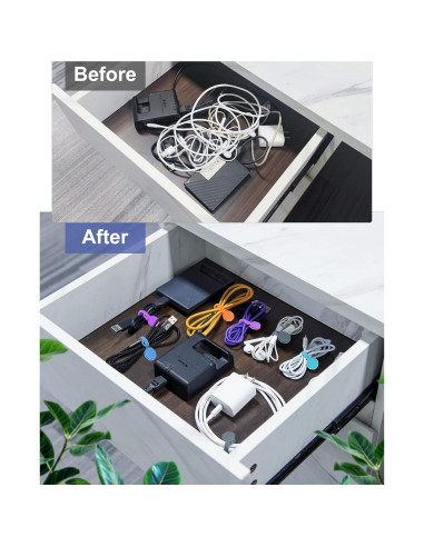 Organizador de Cables Magnético GRODOE 8 Piezas Colorido