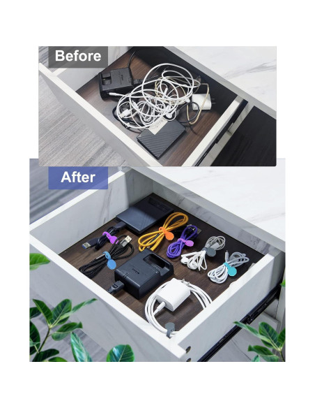 Organizador de Cables Magnético GRODOE 8 Piezas Colorido Organizador de Cables Magnético GRODOE 8 Piezas Colorido