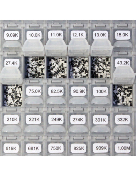 Kit de Resistores SMD 0201 AideTek 144 Valores 1% 14400 pcs Kit de Resistores SMD 0201 AideTek 144 Valores 1% 14400 pcs