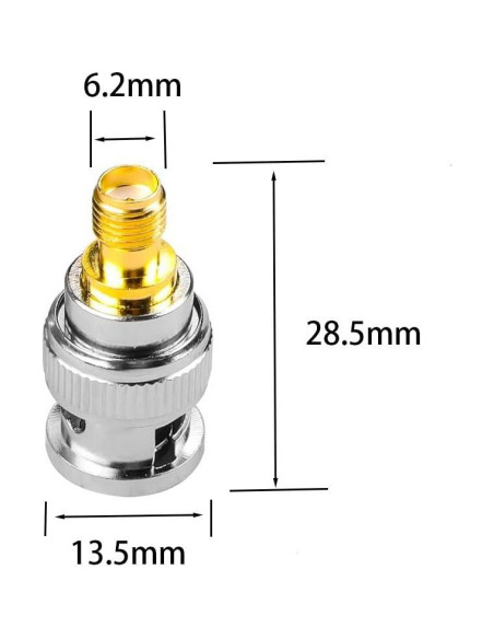 Adaptador Coaxial RF SMA Hembra a BNC Macho DHT 2 Piezas Adaptador Coaxial RF SMA Hembra a BNC Macho DHT 2 Piezas