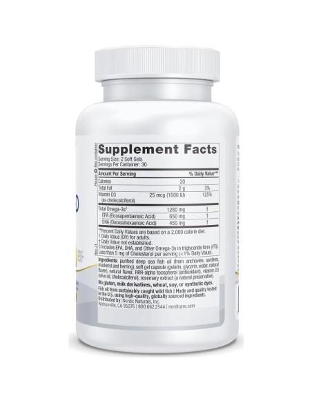 Nordic Naturals ProOmega-D 60 Gelatinas Blandas Limón 1280 mg Omega-3 Nordic Naturals ProOmega-D 60 Gelatinas Blandas Limón 1280 mg Omega-3