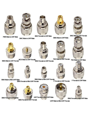 Kit de Adaptadores UHF 20 Tipos onelinkmore Coaxial RF