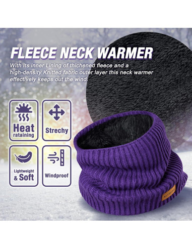Gaiter de Cuello de Invierno Forro Polar Negro Unisex