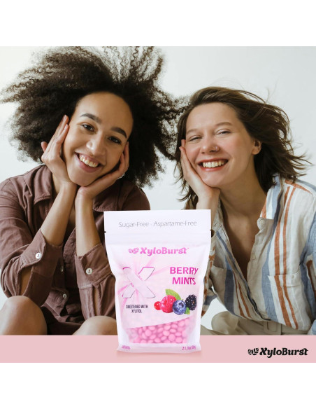 Mentas de Xilitol XyloBurst Baya 164g | Sin Azúcar, Veganas Mentas de Xilitol XyloBurst Baya 164g | Sin Azúcar, Veganas