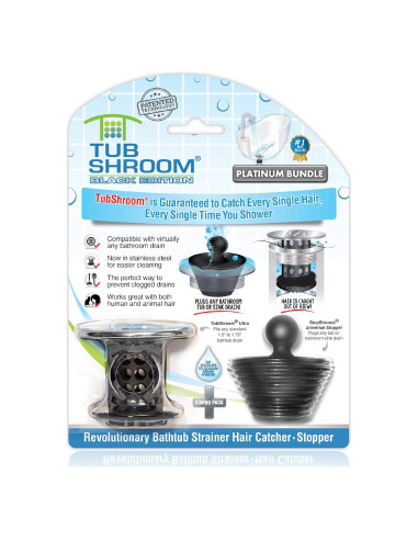 Capturador de Cabello TubShroom + Tapón Silicona 3.81 cm