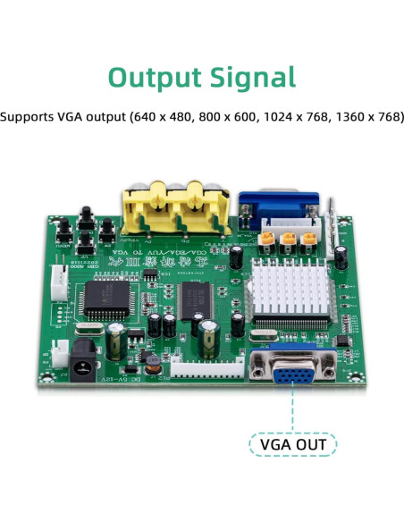 Convertidor de Video RGB a VGA HD Mcbazel para Monitores Convertidor de Video RGB a VGA HD Mcbazel para Monitores