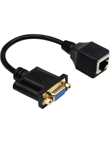 Cable RJ45 a VGA 15 pines zdyCGTime 0.15m 2Pack Negro Cable RJ45 a VGA 15 pines zdyCGTime 0.15m 2Pack Negro