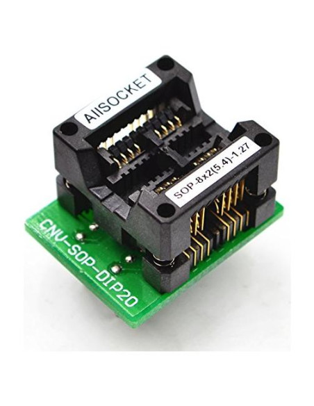Adaptador de Programación ALLSOCKET SOP8x2 a DIP8 1.27mm Adaptador de Programación ALLSOCKET SOP8x2 a DIP8 1.27mm