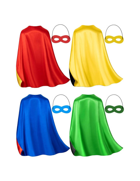 Capa y Máscara de Superhéroe Doble Cara Bosvin para Niños Capa y Máscara de Superhéroe Doble Cara Bosvin para Niños
