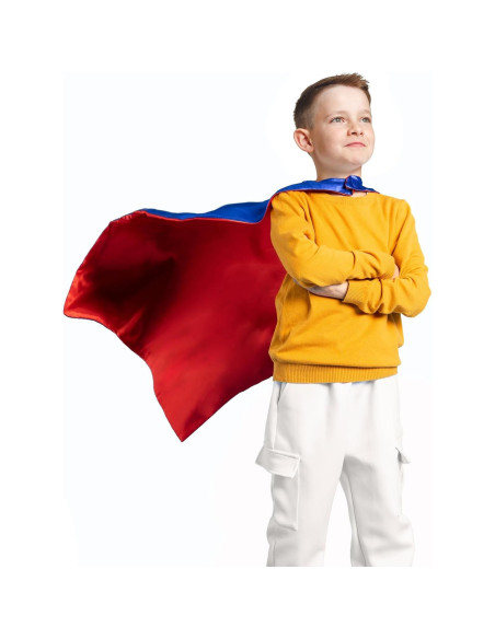 Capa y Máscara de Superhéroe Doble Cara Bosvin para Niños Capa y Máscara de Superhéroe Doble Cara Bosvin para Niños