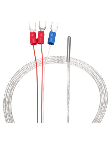 Sensor de temperatura PT100 RTD uxcell 100cm acero inoxidable