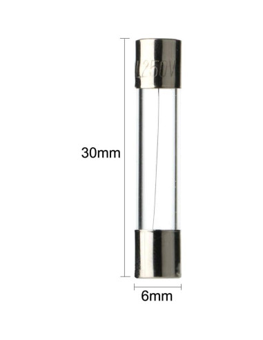 Kit 5 Soportes de Fusible AGC 6x30mm + 100 Fusibles Vidrio 0.5A-15A