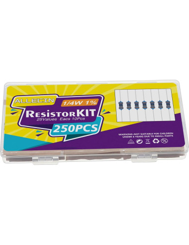 Kit de Resistencias ALLECIN 25 Valores 1/4W 1% 1 a 1M