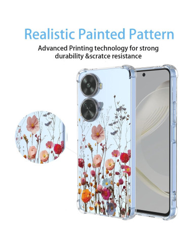 Funda suave anti-caída Huawei Nova 12 SE flores coloridas