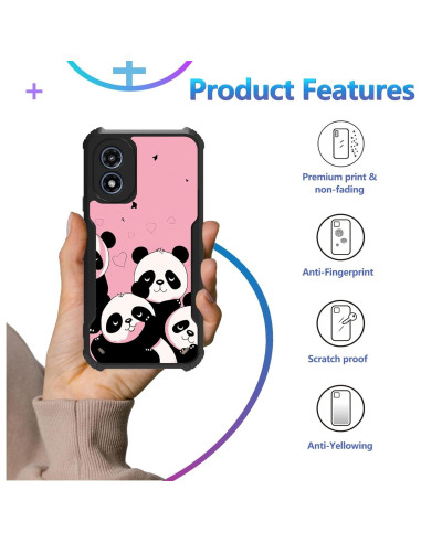 Funda BREIDMKFM para Motorola Moto G Play 4G 2024 - Soporte Plegable, TPU Rosa