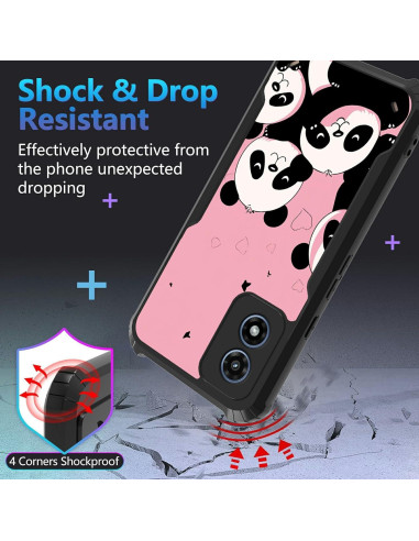 Funda BREIDMKFM para Motorola Moto G Play 4G 2024 - Soporte Plegable, TPU Rosa