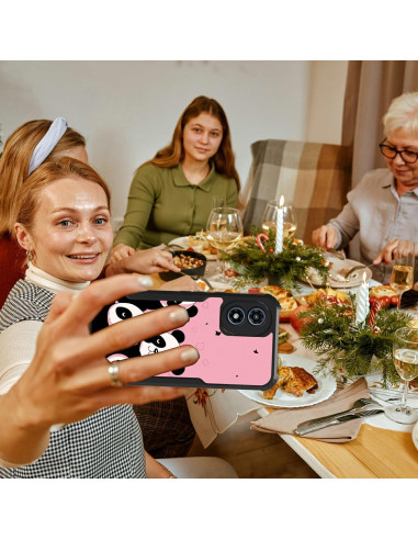 Funda BREIDMKFM para Motorola Moto G Play 4G 2024 - Soporte Plegable, TPU Rosa