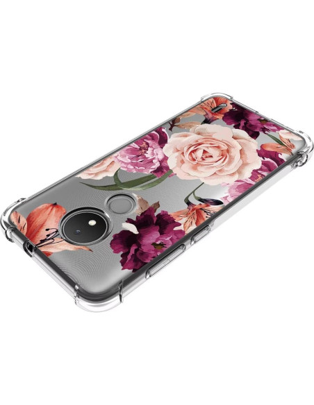 Funda protectora TPU para Nokia C21/C20/C10 - Floral Púrpura Funda protectora TPU para Nokia C21/C20/C10 - Floral Púrpura