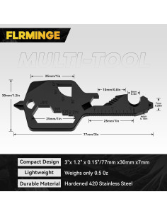 Herramienta Multiusos 20-en-1 FLRMINGE Llave Compacta Negra 2