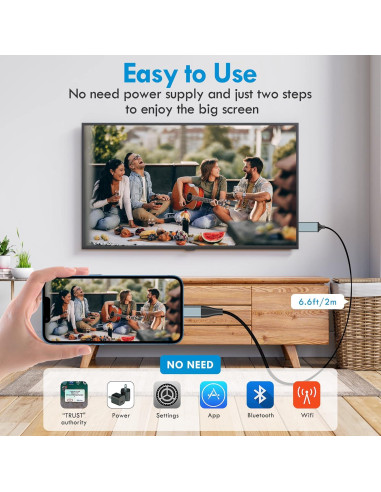 Adaptador Lightning a HDMI 1080P Lulaven 2.01m para iPhone