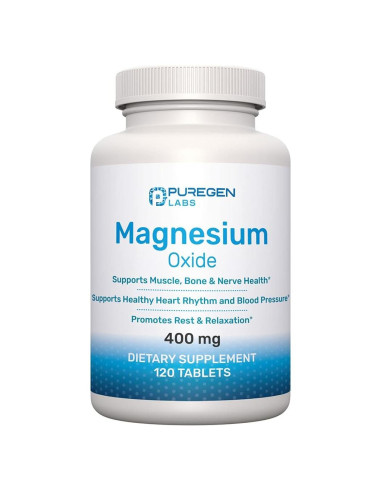 Suplemento de Magnesio 400mg P Puregen Labs 120 Tabletas