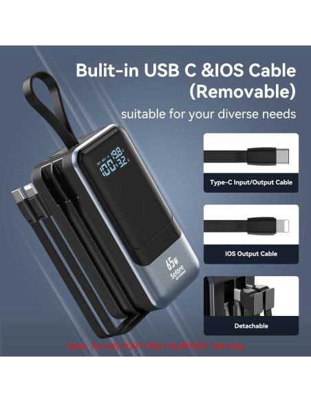 Banco de Energía 18400mAh C-Smartlink 65W Carga Rápida USB-C Banco de Energía 18400mAh C-Smartlink 65W Carga Rápida USB-C