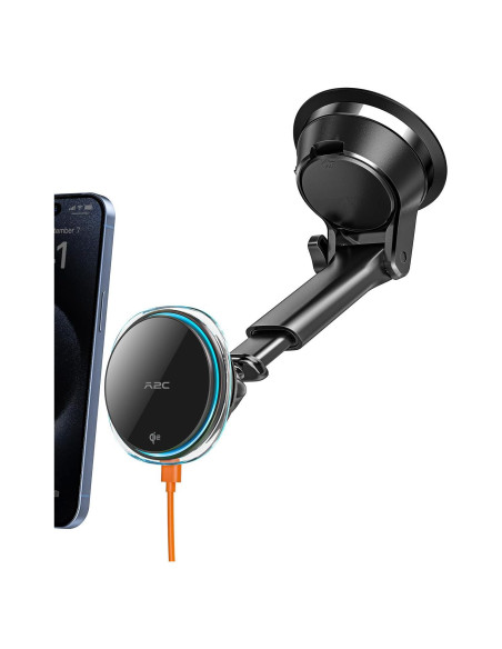 Cargador de Coche Inalámbrico Magnético A2C Qi2 15W con Adaptador Cargador de Coche Inalámbrico Magnético A2C Qi2 15W con Adaptador