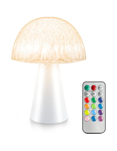 Luz Nocturna de Hongo JINYANIA LED 12 Colores Batería Control Remoto
